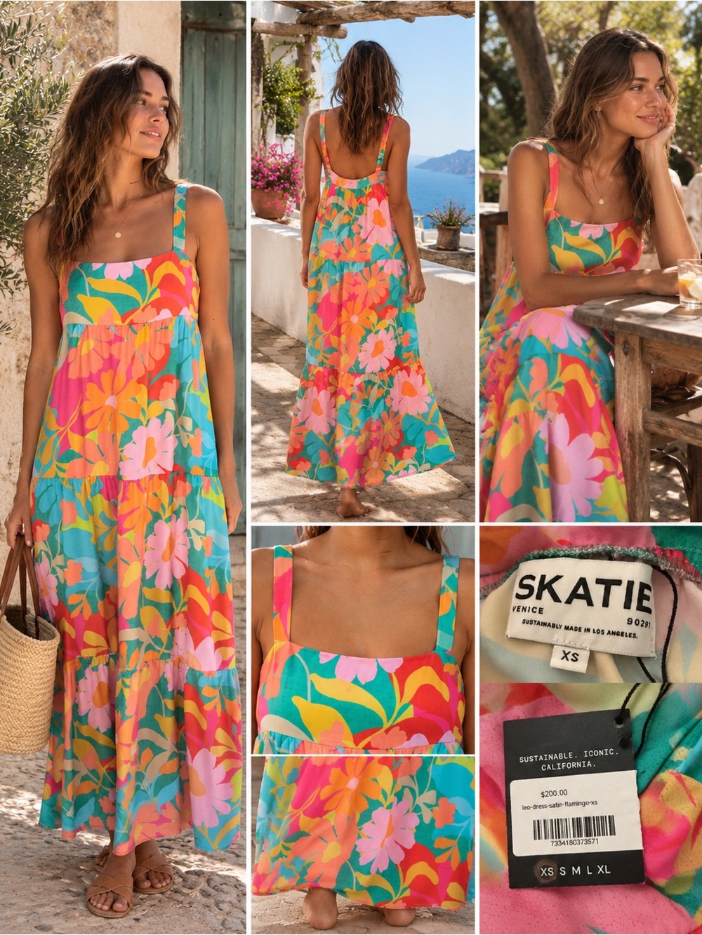 NWT Skatie Leo Dress Satin Flamingo XS